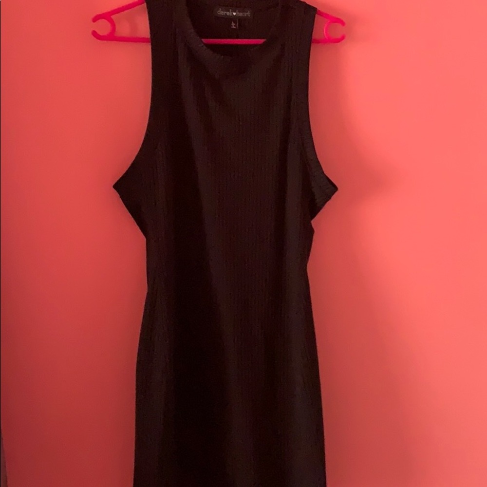 Ribbed black fitted dress